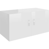 vidaXL Wall Mounted Cabinet 80x39x40 cm Chipboard High Gloss White - White