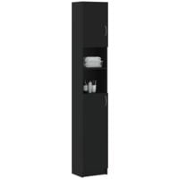 vidaXL Bathroom Cabinet Black 32x25.5x190 cm Chipboard