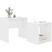 vidaXL Coffee Table Set High Gloss White 48x30x45 cm Chipboard - White