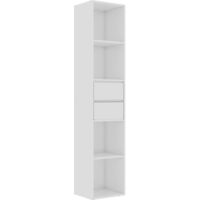 vidaXL Book Cabinet 36x30x171 cm Chipboard High Gloss White
