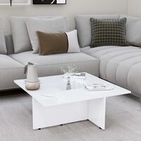 vidaXL Coffee Table 79.5x79.5x30 cm Chipboard High Gloss White - White