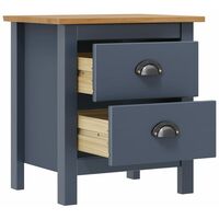 vidaXL Bedside Cabinet 46x35x49.5 cm Solid Pine Wood "Hill Range" Grey - Grey