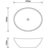vidaXL Luxury Basin Oval-shaped Matt White 40x33 cm Ceramic - White