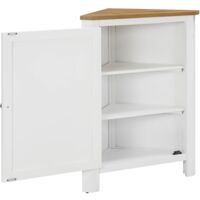 vidaXL Corner Cabinet 59x36x80 cm Solid Oak Wood - White