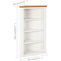 vidaXL Corner Cabinet 59x36x100 cm Solid Oak Wood - Brown