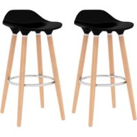 vidaXL Bar Chairs 2 pcs Black - Black