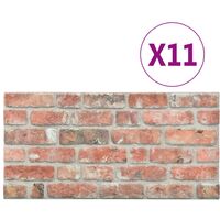 vidaXL 3D Wall Panels with Red Brick Design 11 pcs EPS - Red
