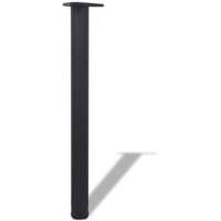 4 Height Adjustable Table Legs Black 710 mm - Black