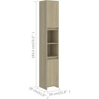 vidaXL Bathroom Cabinet Sonoma Oak 30x30x183.5 cm Engineered Wood - Brown