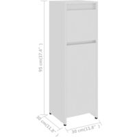 vidaXL Bathroom Cabinet High Gloss White 30x30x95 cm Engineered Wood - White