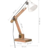 vidaXL Industrial Desk Lamp White Round 58x18x90 cm E27 - White