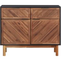 vidaXL Sideboard 90x33.5x75 cm Solid Acacia Wood and MDF - Brown