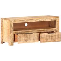 vidaXL TV Cabinet 90x30x40 cm Solid Rough Mango Wood - Brown