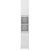 vidaXL Bathroom Cabinet High Gloss White 30x30x183.5 cm Engineered Wood - White