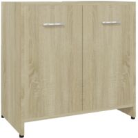 vidaXL Bathroom Cabinet Sonoma Oak 60x33x61 cm Engineered Wood - Brown
