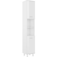 vidaXL Bathroom Cabinet High Gloss White 30x30x179 cm Engineered Wood - White
