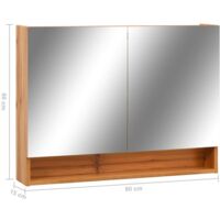 vidaXL LED Bathroom Mirror Cabinet Oak 80x15x60 cm MDF - Brown