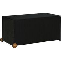 vidaXL Garden Storage Box Black 120x65x61 cm Poly Rattan - Black