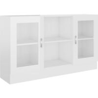 vidaXL Vitrine Cabinet 120x30.5x70 cm Chipboard High Gloss White - White