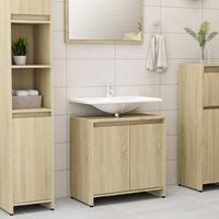 vidaXL Bathroom Cabinet Sonoma Oak 60x33x61 cm Engineered Wood - Brown