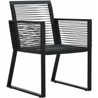 vidaXL Garden Chairs 4 pcs Rope Rattan Black - Black