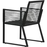 vidaXL Garden Chairs 4 pcs Rope Rattan Black - Black