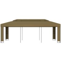 vidaXL Gazebo with Double Roof 180 g/m² 3x6 m Taupe - Taupe