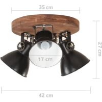 vidaXL Industrial Ceiling Lamp 25 W Black 42x27 cm E27 - Black