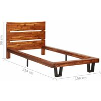 vidaXL Bed Frame with Live Edge Solid Acacia Wood 90 cm - Brown