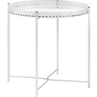 vidaXL Side Table Silver 40x40x41 cm Glass - Silver