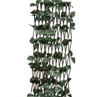 vidaXL Willow Trellis Fences 5 pcs with Artificial Leaves 180x120 cm - Brown