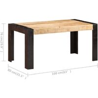 vidaXL Dining Table Solid Mango Wood 160x80x76 cm - Brown
