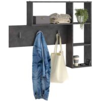 FMD Wall-mounted Coat Rack 4 Open Compartments Anthracite - Anthracite