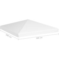 vidaXL Gazebo Top Cover 270 g/m² 3x3 m White - White