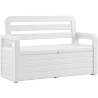 vidaXL Garden Storage Bench 132.5 cm Plastic White - White