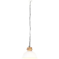 vidaXL Industrial Hanging Lamp White Round 32 cm E27 Solid Mango Wood - White