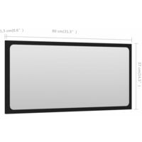 vidaXL Bathroom Mirror Black 80x1.5x37 cm Chipboard - Black