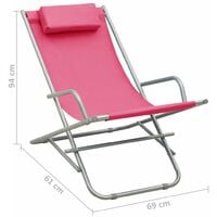 vidaXL Rocking Chairs 2 pcs Steel Pink - Pink