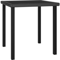 vidaXL Garden Dining Table Poly Rattan Black 70x70x73 cm - Black