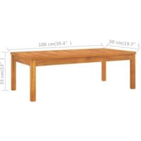 vidaXL Coffee Table 100x50x33 cm Solid Acacia Wood - Brown