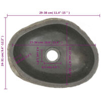 vidaXL Basin River Stone Oval 30-37 cm - Taupe
