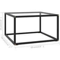 322871 vidaXL Coffee Table Black with Tempered Glass 60x60x35 cm - Black