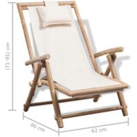 vidaXL Outdoor Deck Chair Bamboo - Brown