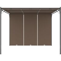 vidaXL Garden Gazebo with Side Curtain 3x3x2.25 m Taupe - Taupe