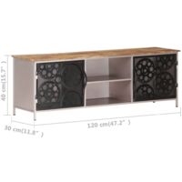 vidaXL TV Cabinet 120x30x40 cm Rough Mango Wood - Brown