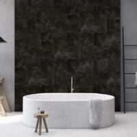 Grosfillex Wallcovering Tile Gx Wall+ 11pcs Marble 30x60 cm Black - Black