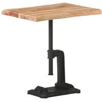 vidaXL Side Table Solid Acacia Wood & Cast Iron Light Wood 45x35x48 cm - Brown