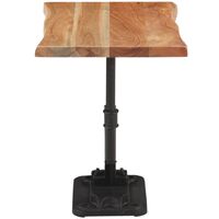 vidaXL Side Table Solid Acacia Wood & Cast Iron Light Wood 45x35x48 cm - Brown