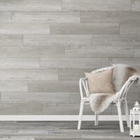 Grosfillex Wallcovering Tile Gx Wall+ 15pcs 15x90 cm Light Grey Oak - Grey
