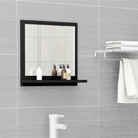 vidaXL Bathroom Mirror Black 40x10.5x37 cm Chipboard - Black